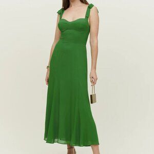 Reformation Nadira Dress in Kelly Green
